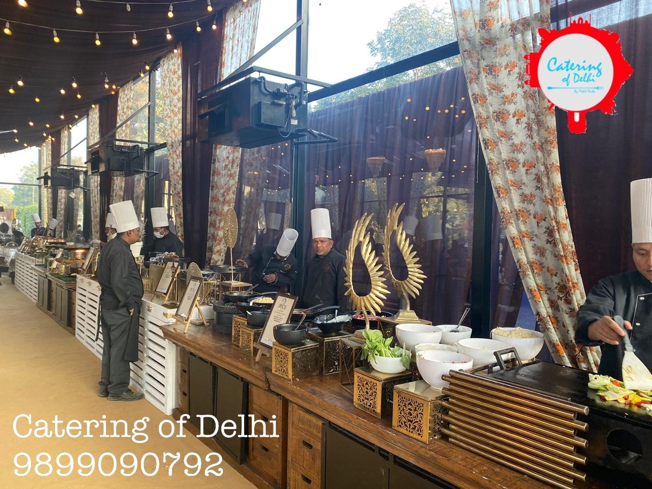 Luxury wedding catering spread by Lord's Grace, Noida